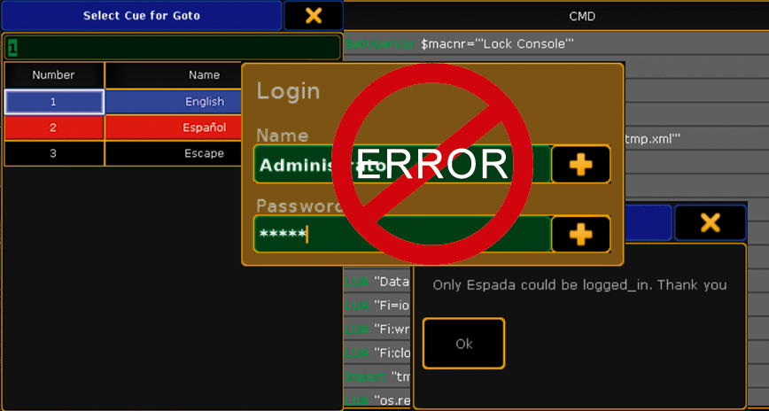 Macro Lock Console GrandMA2