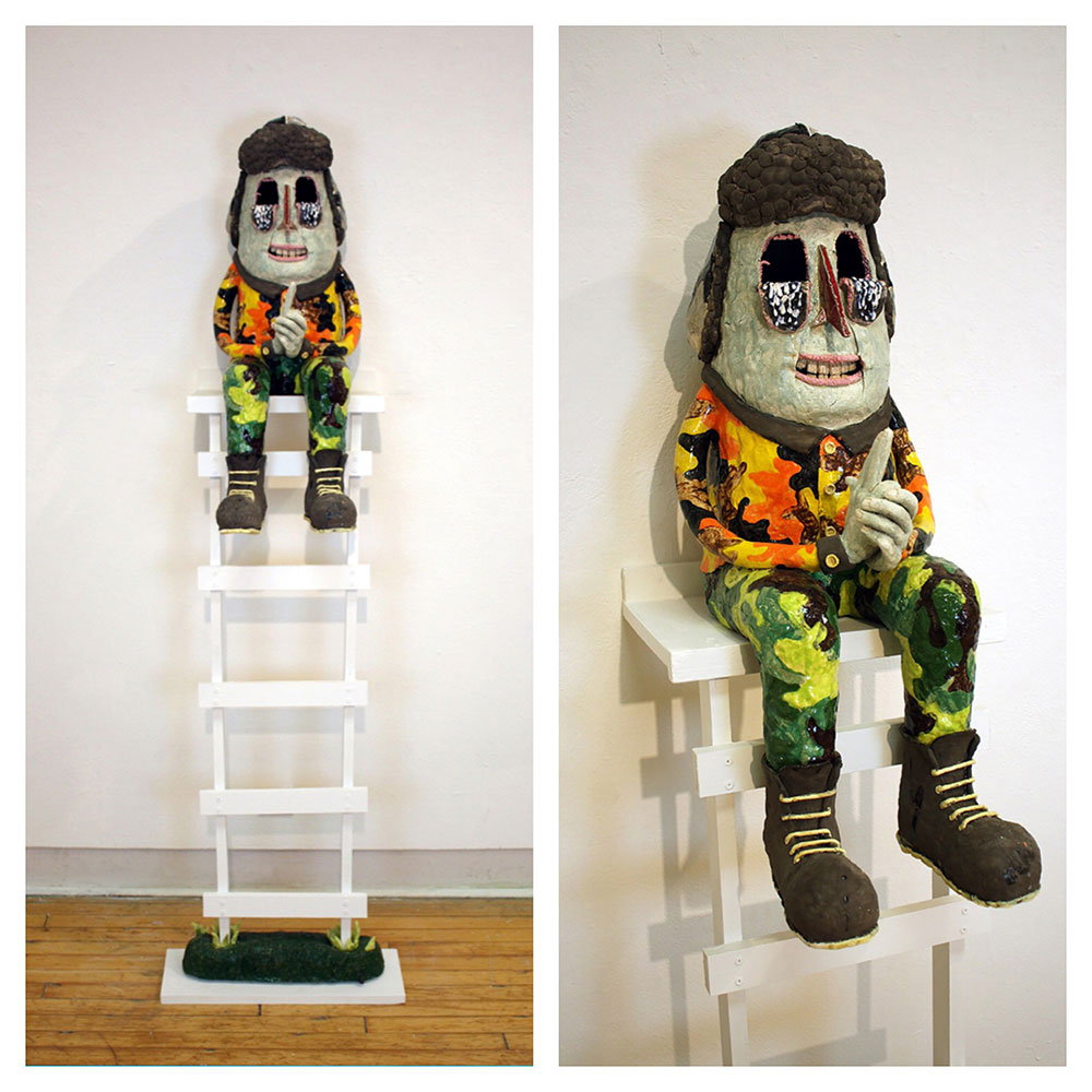 Clay, Glaze, Wood, 2017, 18” X 20” X 63”