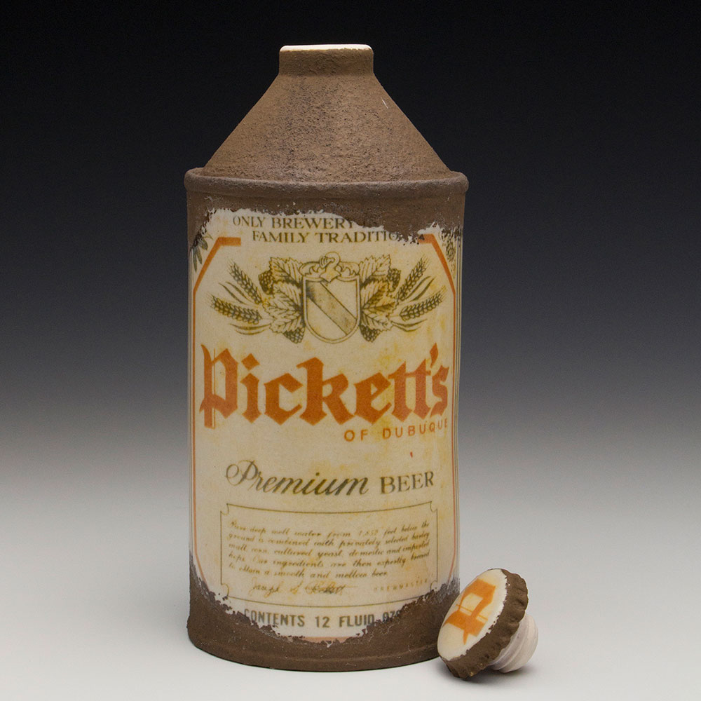 3 x 3 x 6”, Porcelain, Fired to maturity cone 5, decal firing to 018, 2016