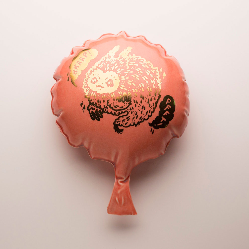 Slip-Cast, Low Fire White Clay, Cone 06, Commercial Glazes and Gold Luster Decals, Illustration by Sage