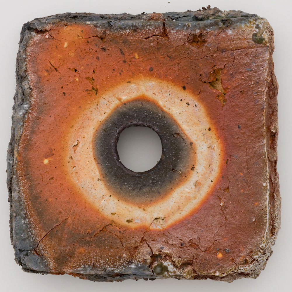 Wood fired raw and industrial kaolins. 16” x 16” x 3”. 2008. Museum of Fine Arts Houston, Garth Clark and Mark Del Vecchio Collection