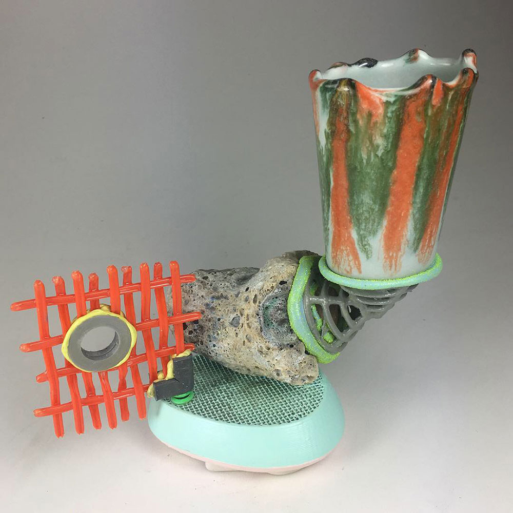 2018, Ceramic, PLA filament, epoxy, rhinestones, 5.5”x6”x3.5”