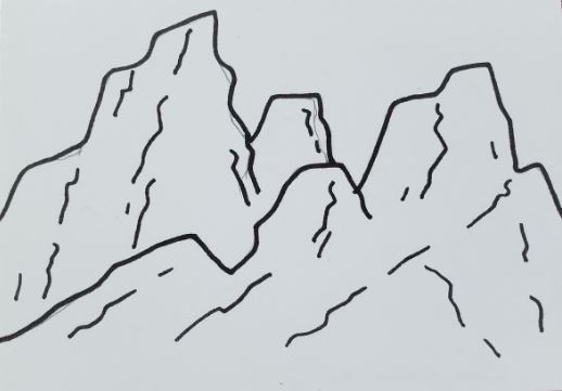 pic Outline Mountain Drawing Easy art by ro