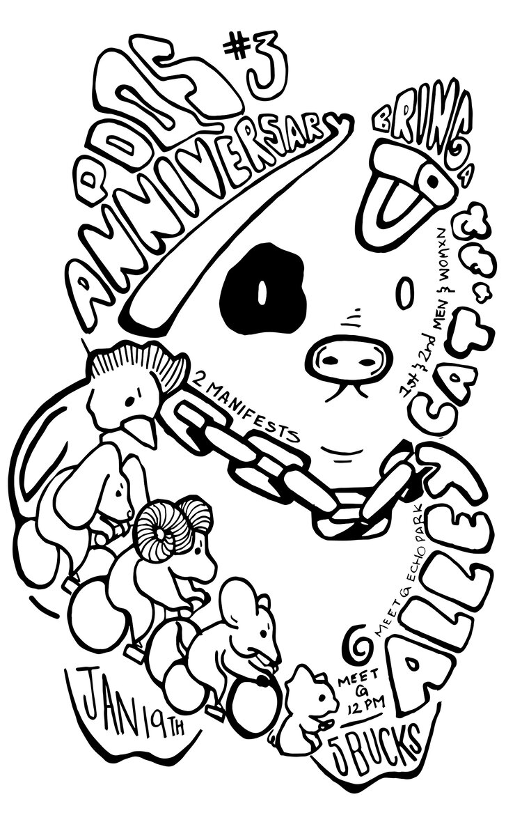 A drawing for a flyer for a race and company