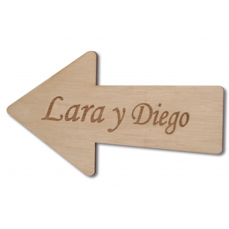 Flecha De Madera Con Nombres Para Boda Diseno Personalizado Direccion Izquierda