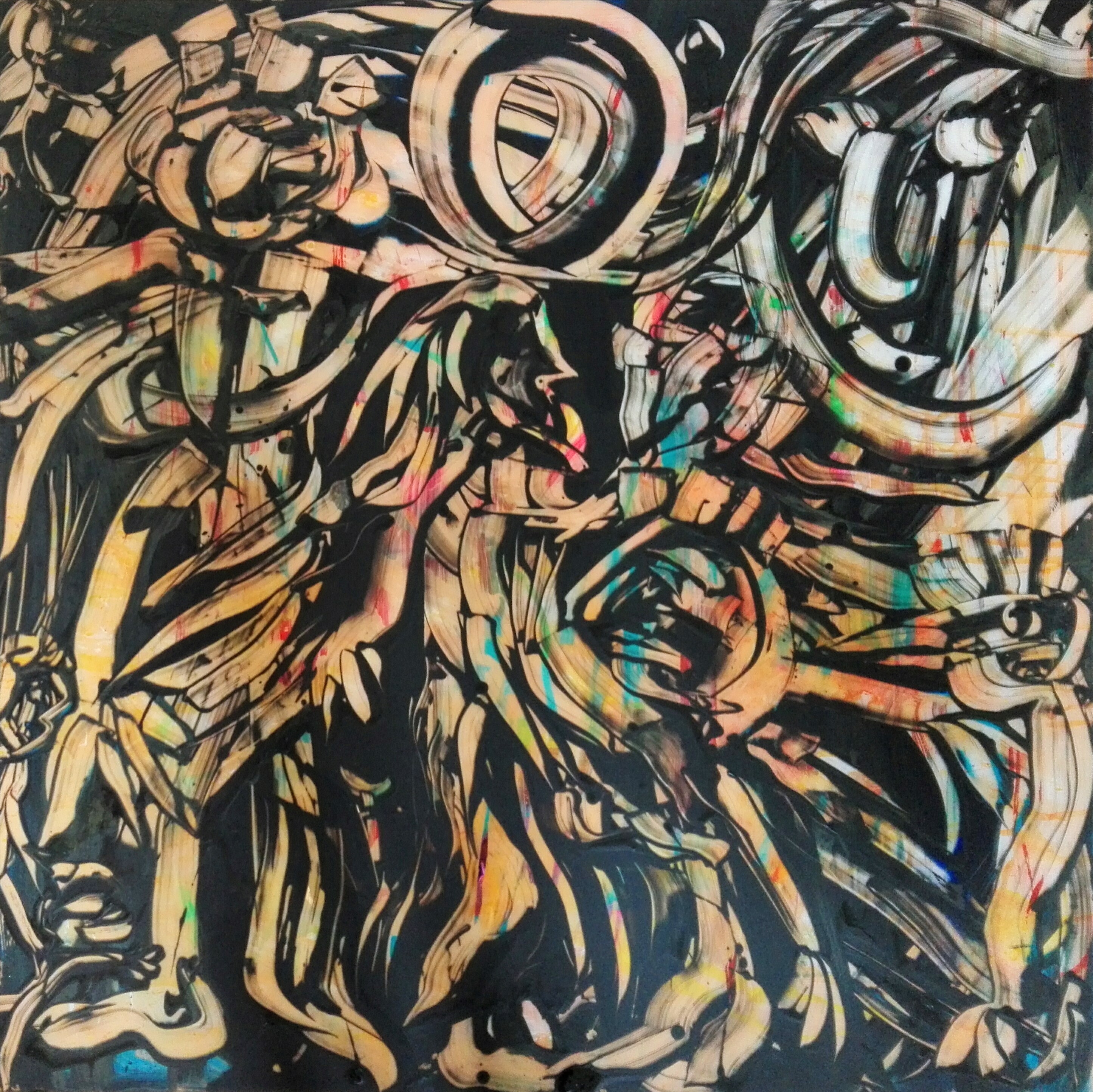 "Full empty", acrylic on plexiglass, cm 100 x 100, 2017