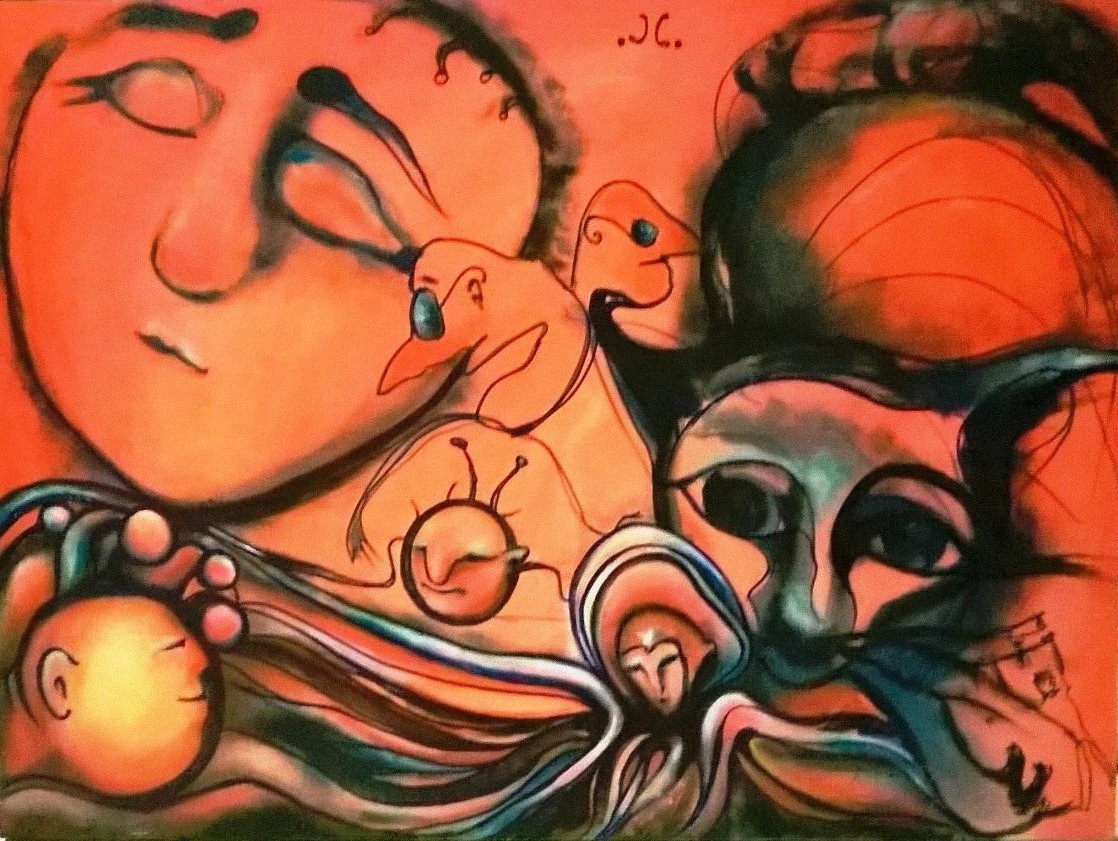 “Again”, acrylic and mixed media on plywood, cm 80 x 60, 2014