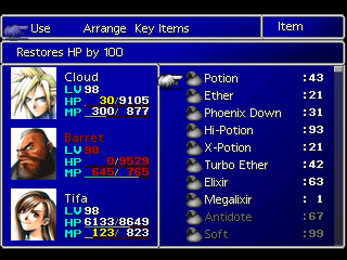 ffvii item list