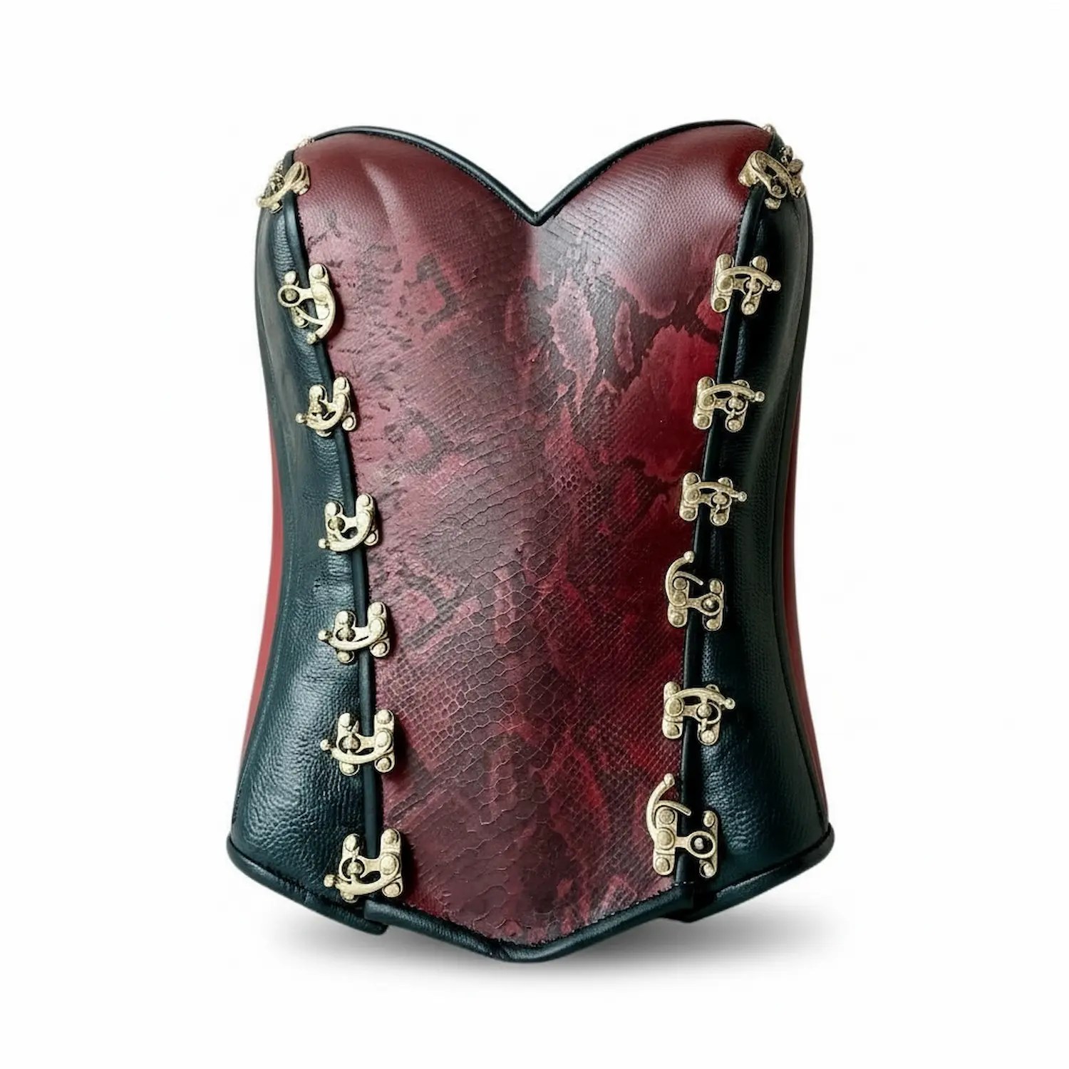 Embossed Oxblood Python Sweetheart Corset