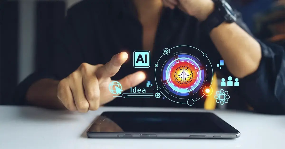 Representación visual de inteligencia artificial en creación de contenido digital