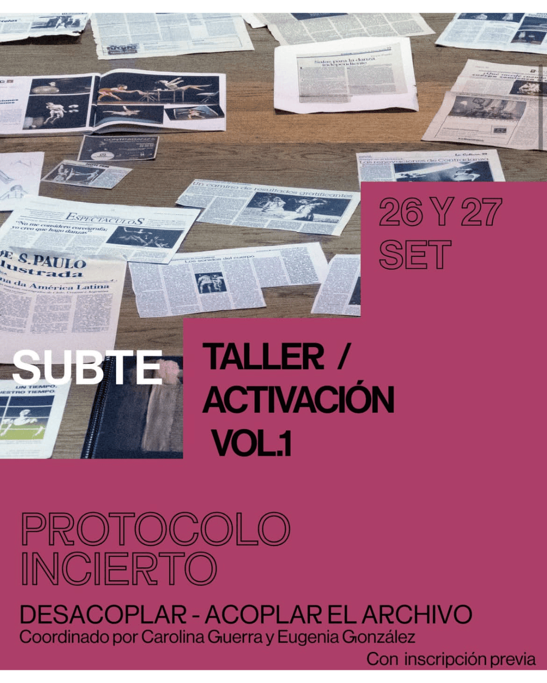 TALLER ACTIVACIÓN VOL.1: Protocolo incierto