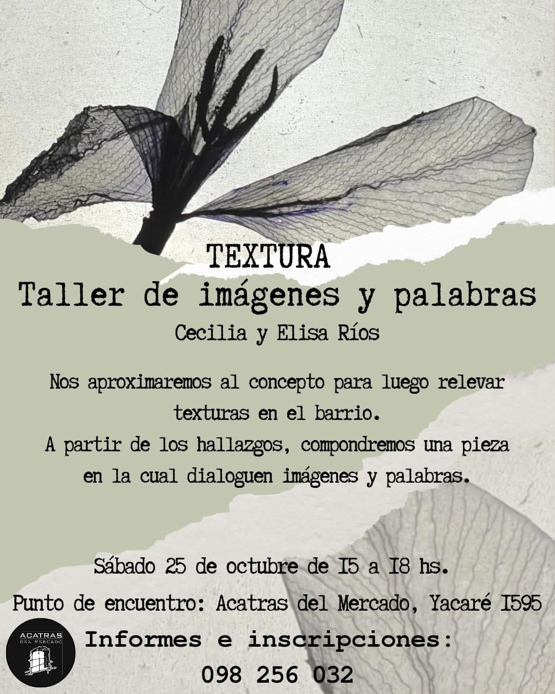 TEXTURA TALLER DE IMÁGENES Y PALABRAS ELISA RÍOS Y CECILIA RÍOS
