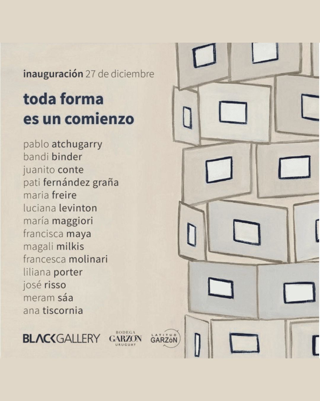 TODA FORMA ES UN COMIENZO – EXPOSICIÓN COLECTIVA – BLACK GALLERY