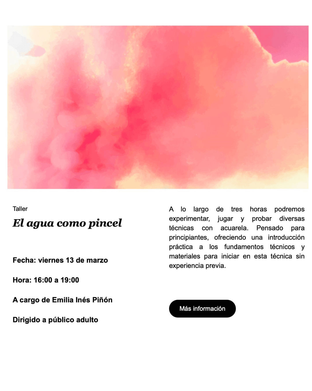 CCE | Taller el agua como pincel, a cargo de Emilia Inés Piñón