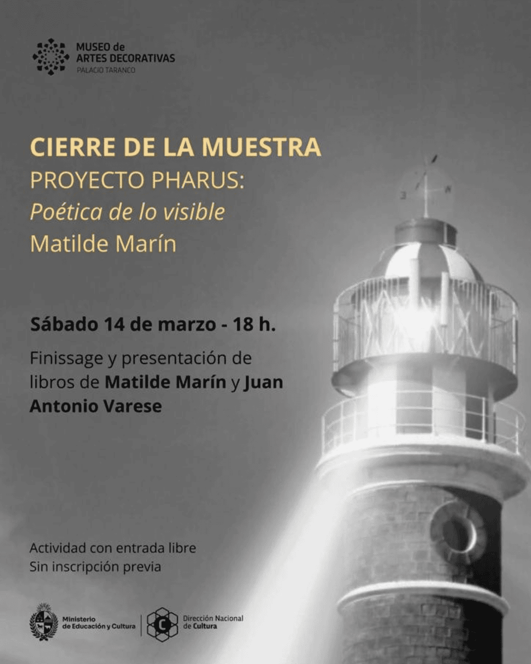 Museo de artes decorativas | Cierre de la muestra Proyecto Pharus: Poética de lo visible, Matilde Marín | Conversación con Juan Antonio Varese