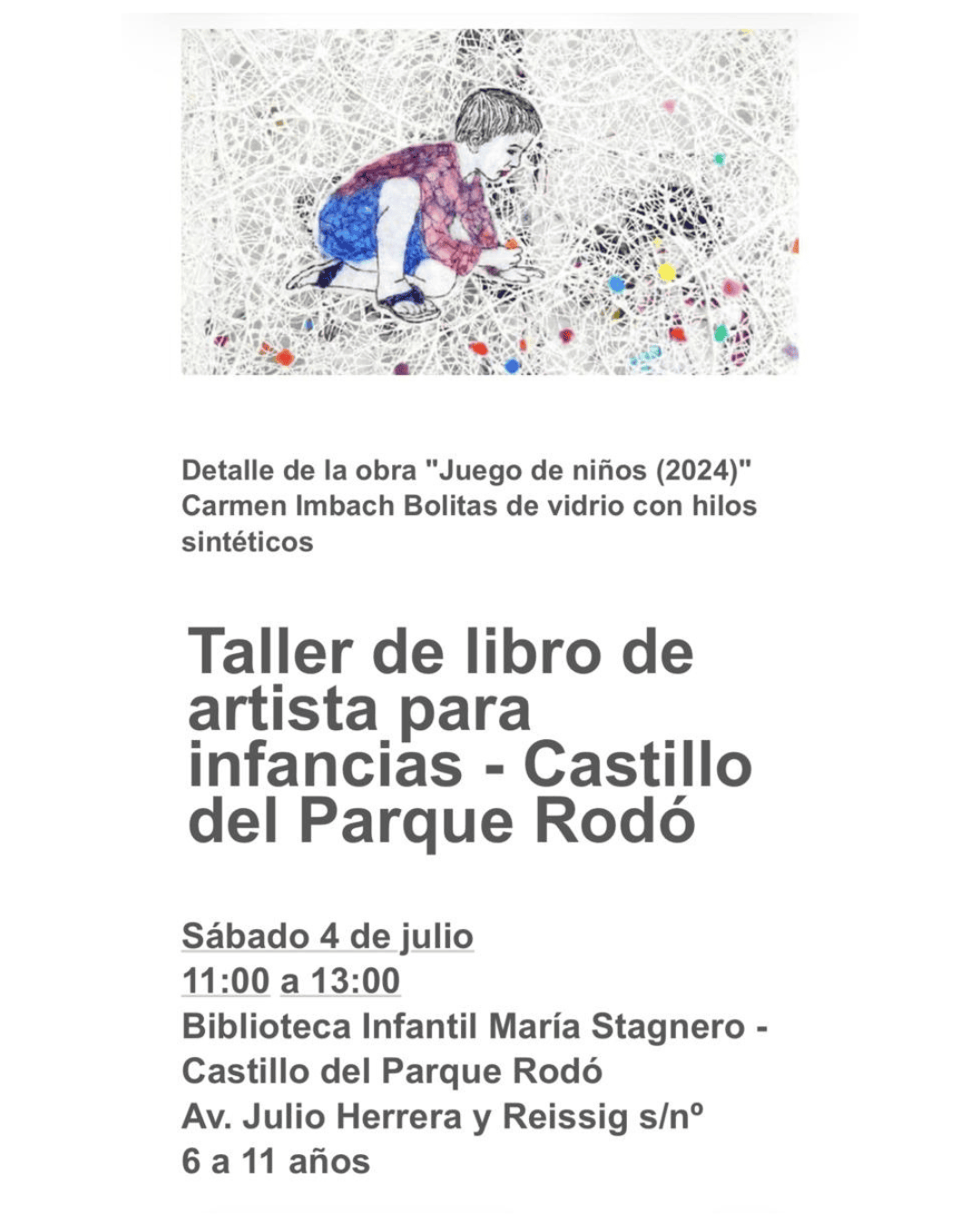 Taller de libro de artista para infancias – Castillo del Parque Rodó
