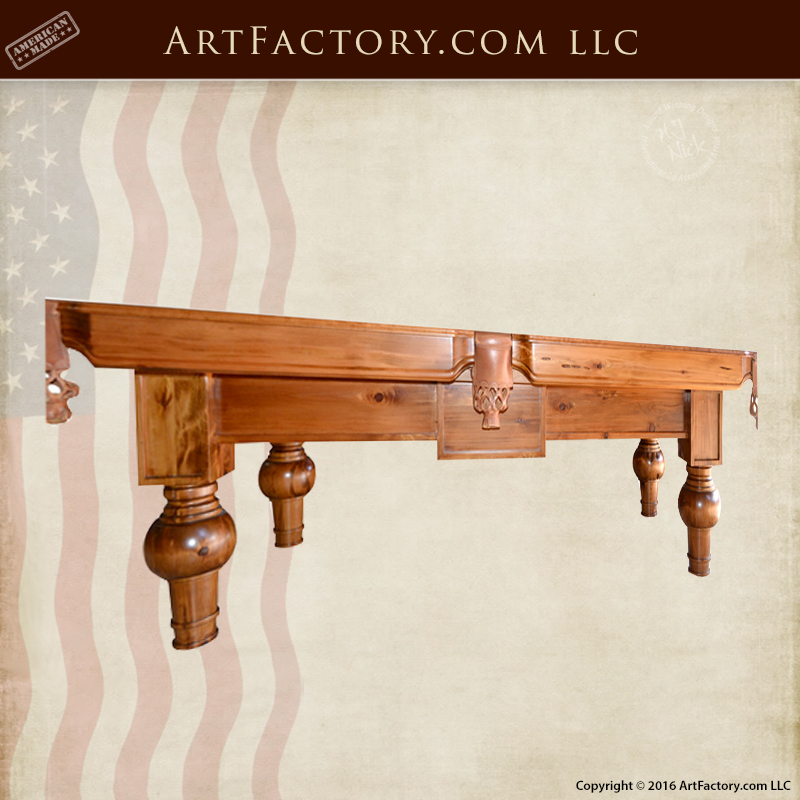 Handmade Custom Wooden Pool Table: H.J. Nick Original Design - PT310