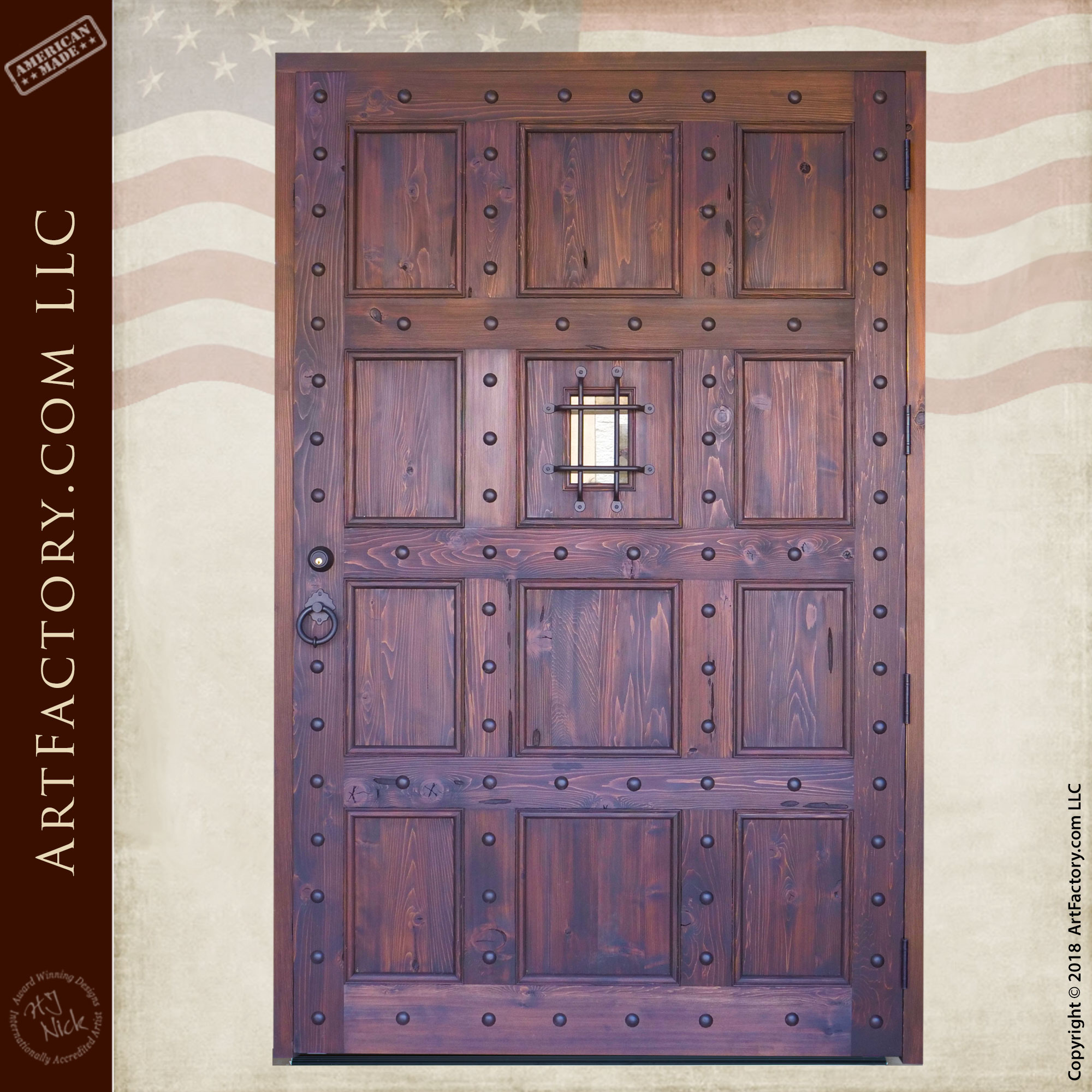 Fortress Double Doors: Custom Handmade Fine Art Castle Entrance