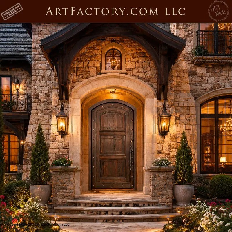 Custom Old World Estate Entry Door | Luxury Timber Front Doors