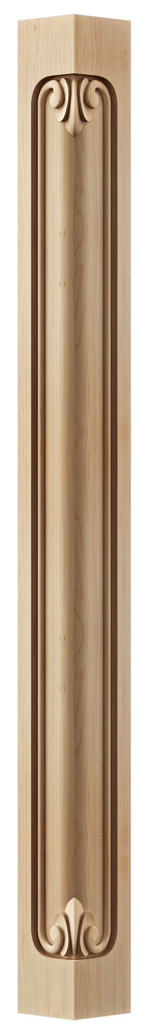 Decorative wood corner leg for mantels, vanities, or custom furniture
