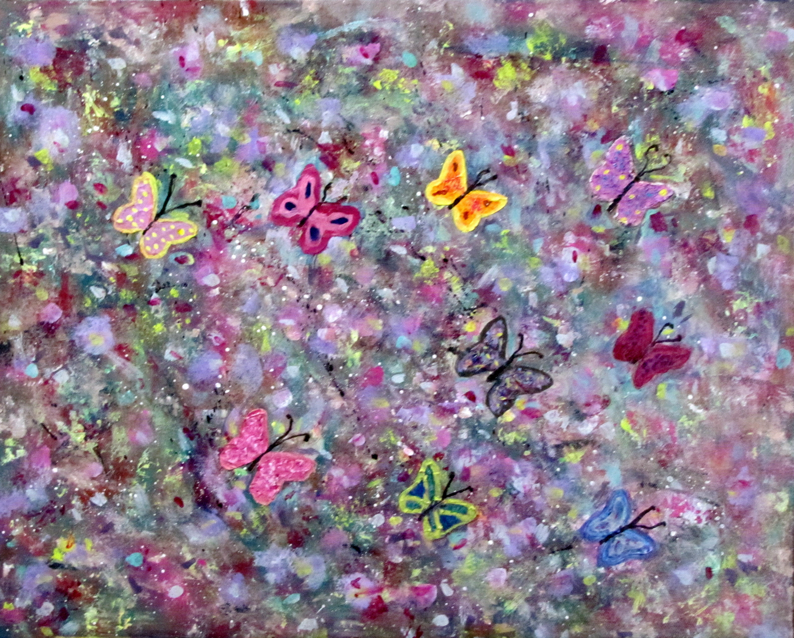 Papillons, nine colorful abstract butterfles