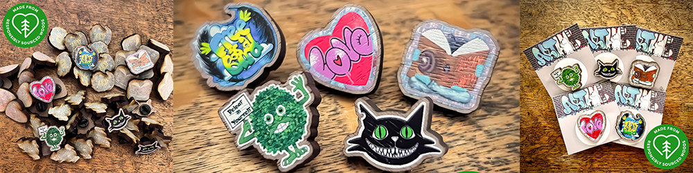 Exciting New Eco-Friendly Wooden Pin Badges!