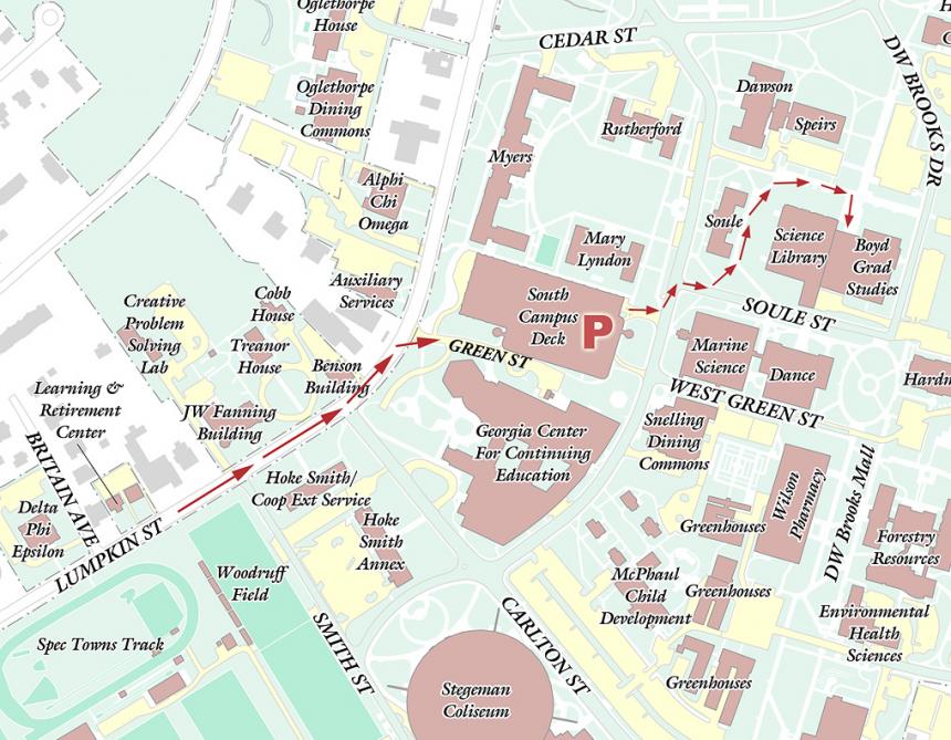 Uga Education Building Career Education Campus Map Large 