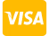 Yellow Visa credit card showing that we accept Visa payments