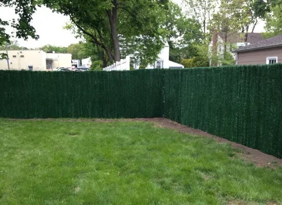 Green Chain Link with green vinyl slats