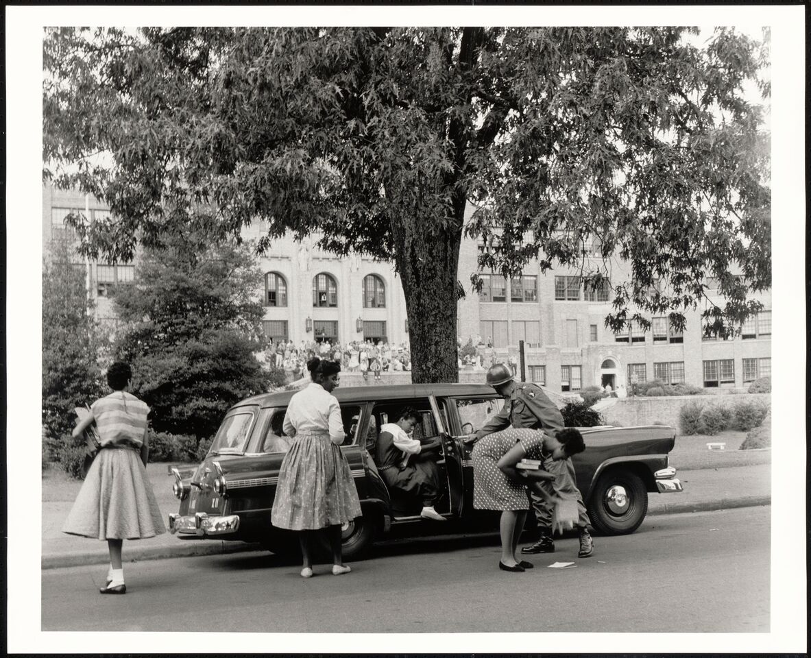Desegregation of Central High School, Little Rock, AR, 1957 Collection of the Smithsonian National Museum of African American History and Culture, © Ernest C. Withers Trust, Image Credit: National Museum of African American History & Culture