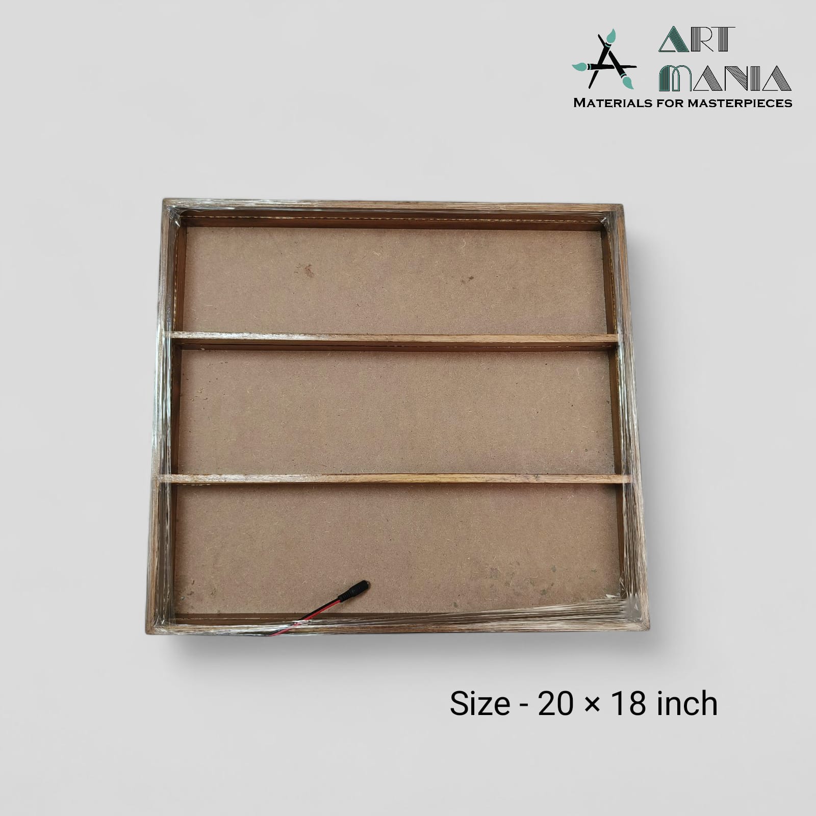 MDF Rectangular Compartment Tray With Inbuilt Light