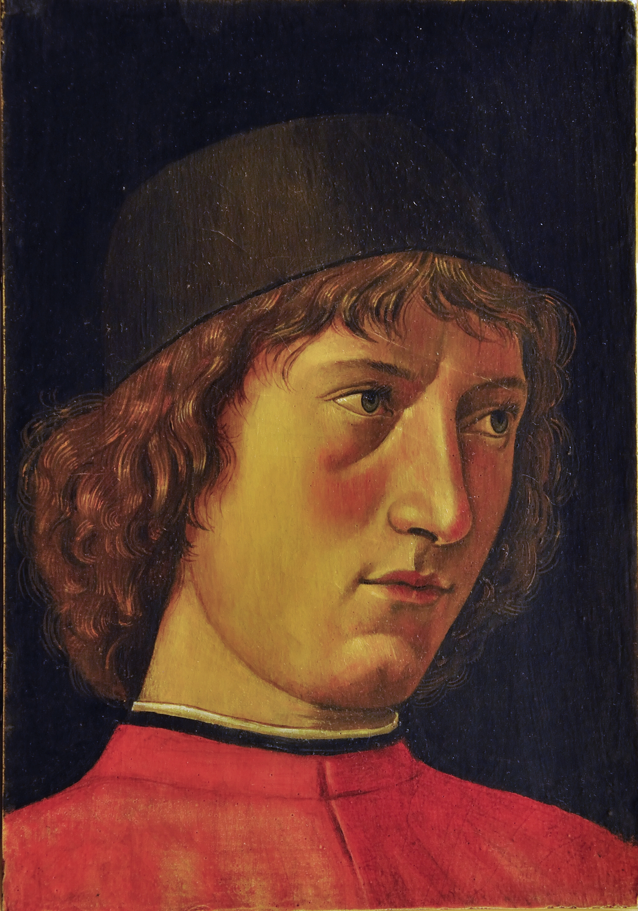 Copy After Domenico Ghirlandaio. Temple and handcrafted oil on board. Size: 21 x 30.