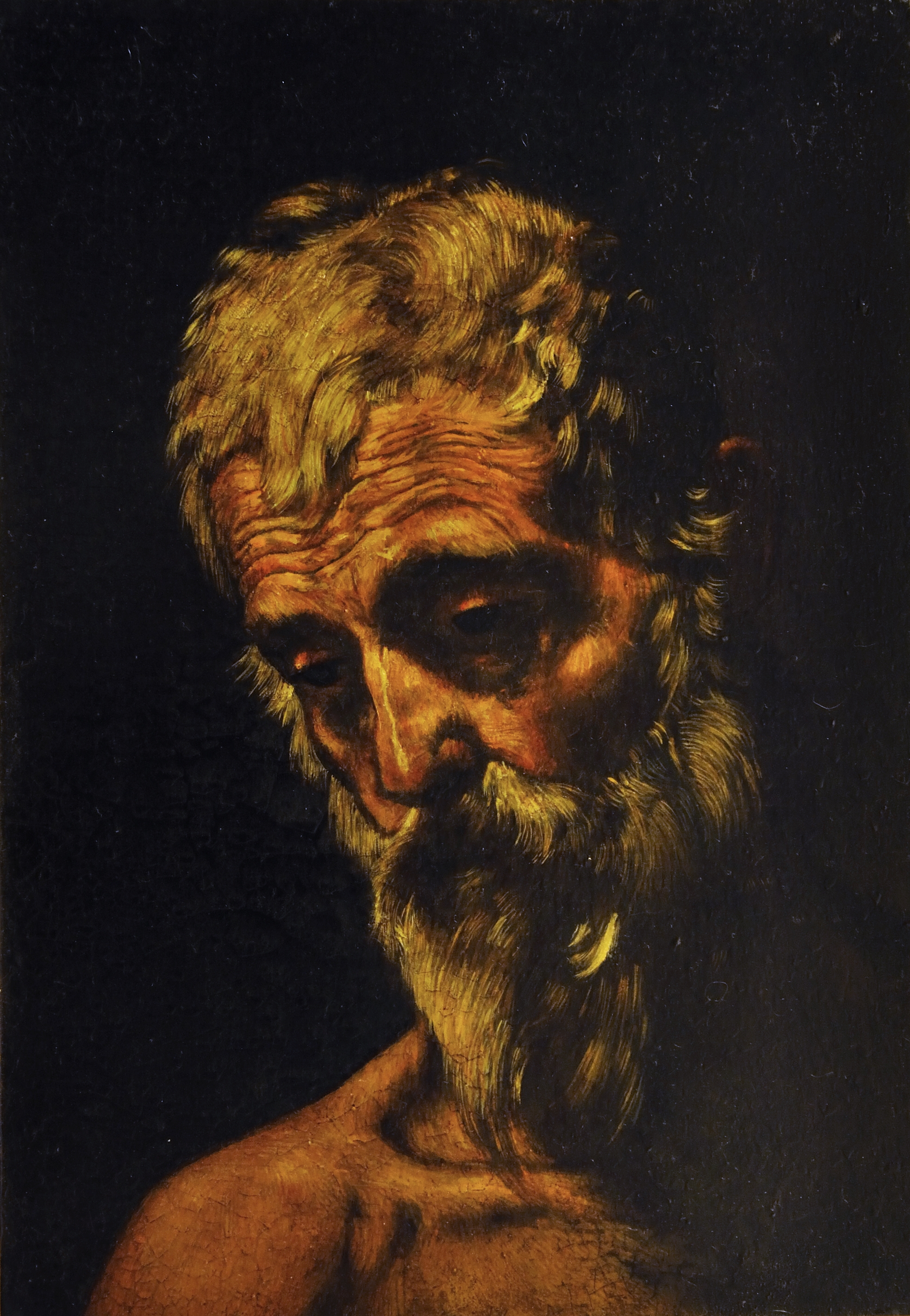 Saint Andrew. Copy after J. Ribera. (Réplica by Miquel Herrero). Size: 21 x 30 cm