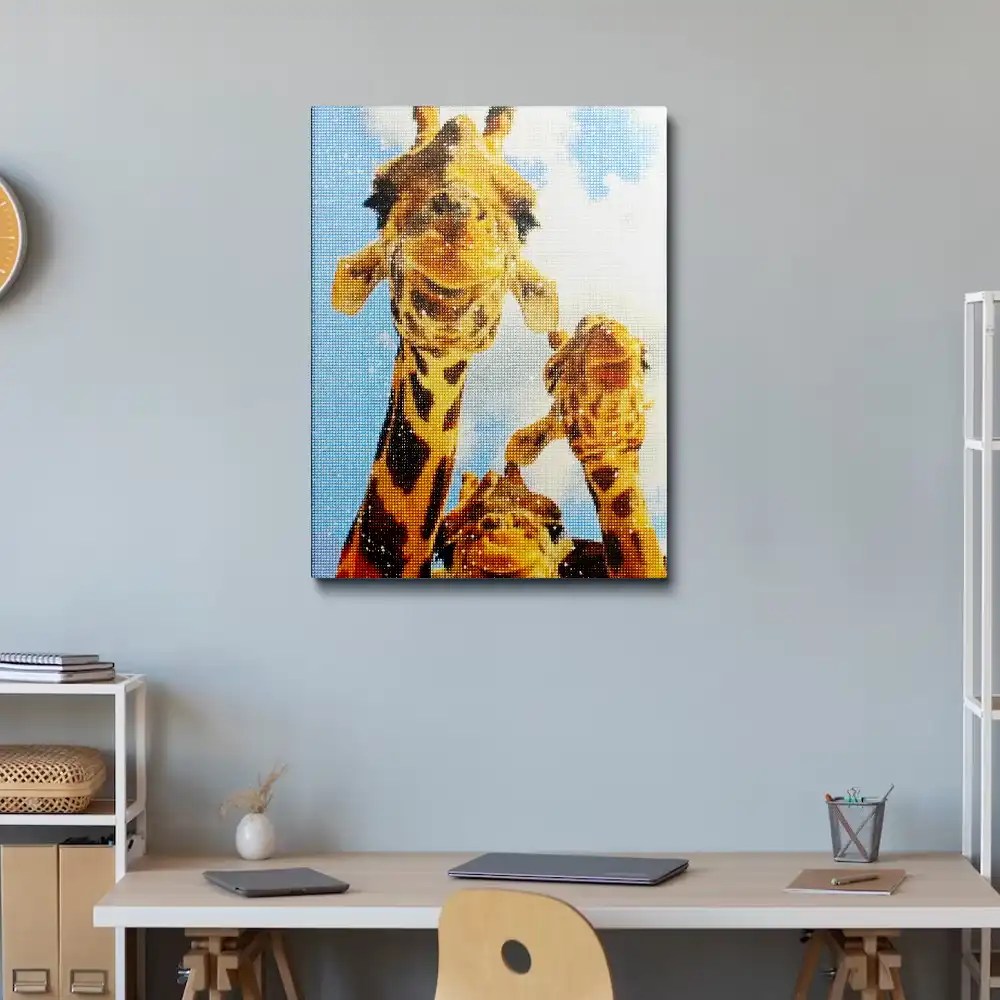 Curious giraffes diamond painting painting