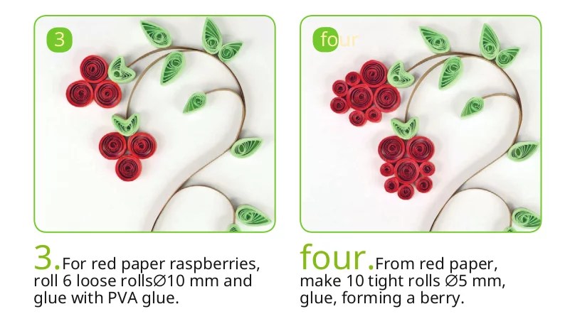 How to Make Quilling Raspberry Branch