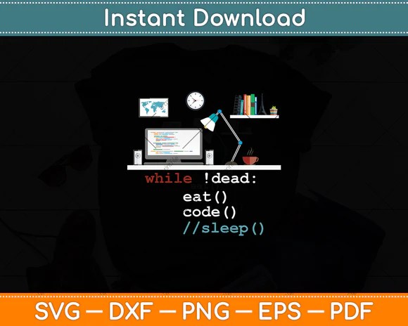 Computer Science Python Programmer Eat Code Sleep Svg Cutting File - Professional Mobile Nature Designs | Free Download