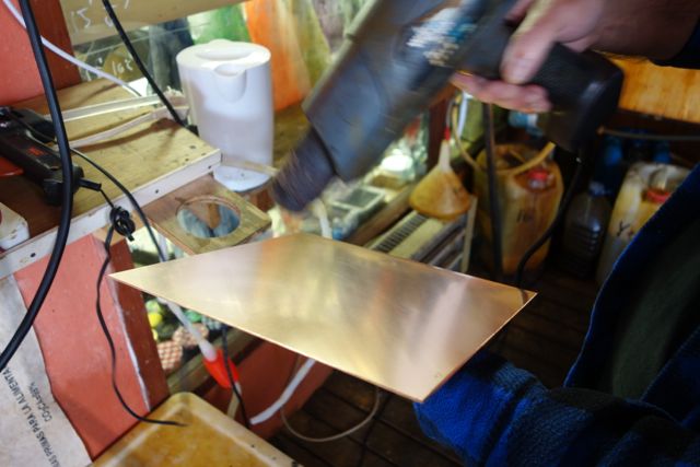 Drying the plate with hair fan