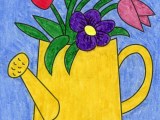 Easy How To Draw A Daffodil Tutorial Video Daffodil Coloring Page