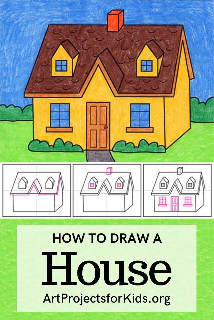 Colors that seem a bit richer and warmer than the ones prang has. Easy How To Draw A House Tutorial And House Coloring Page