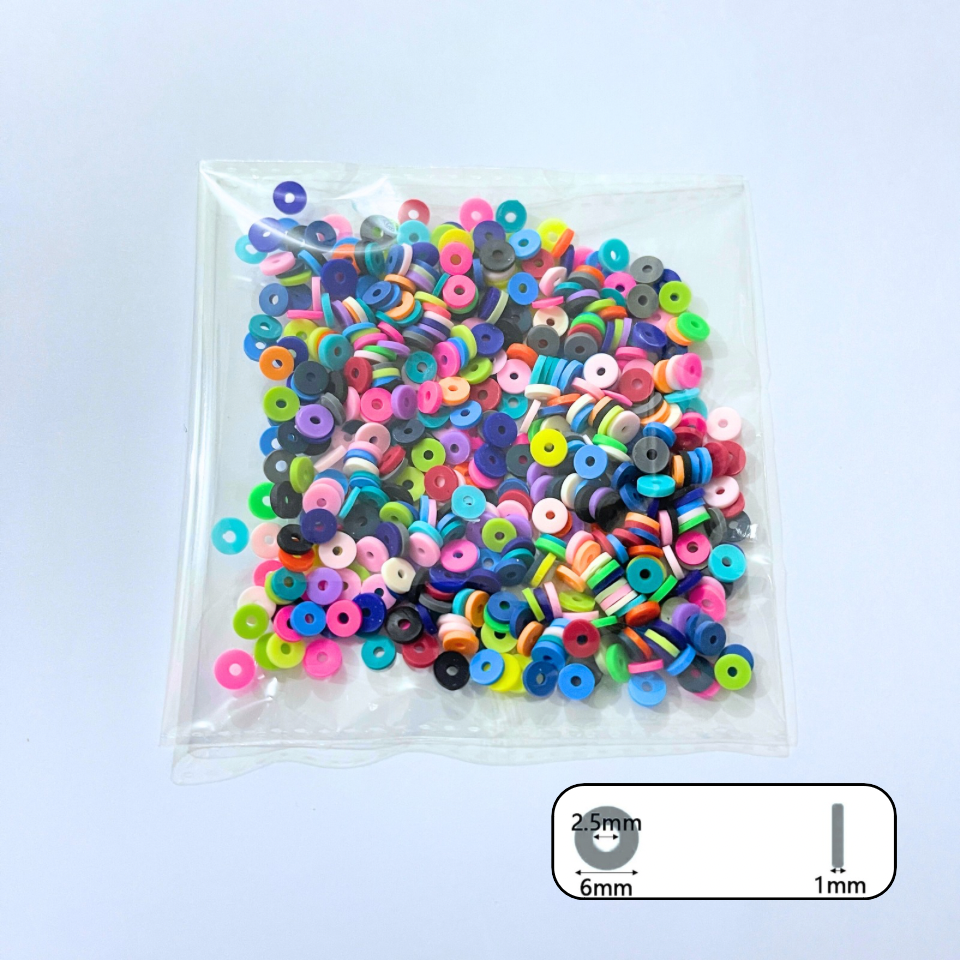 20 g Bracelet Beads Pack Flat Round Fimo Clay Spacer Beads For DIY Jewellery Making