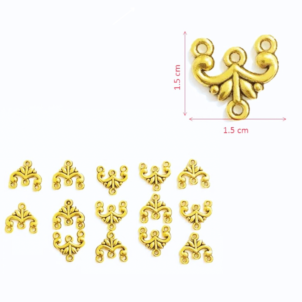 10 Pcs Imported Metal Charms/String Connectors 15*15mm