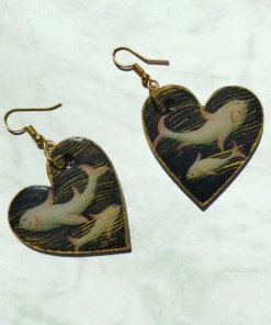 Handmade Fish Painting Earrings
