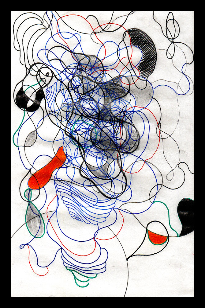 DSC, Pen on sketch paper. 6'x9'in 1998-2002