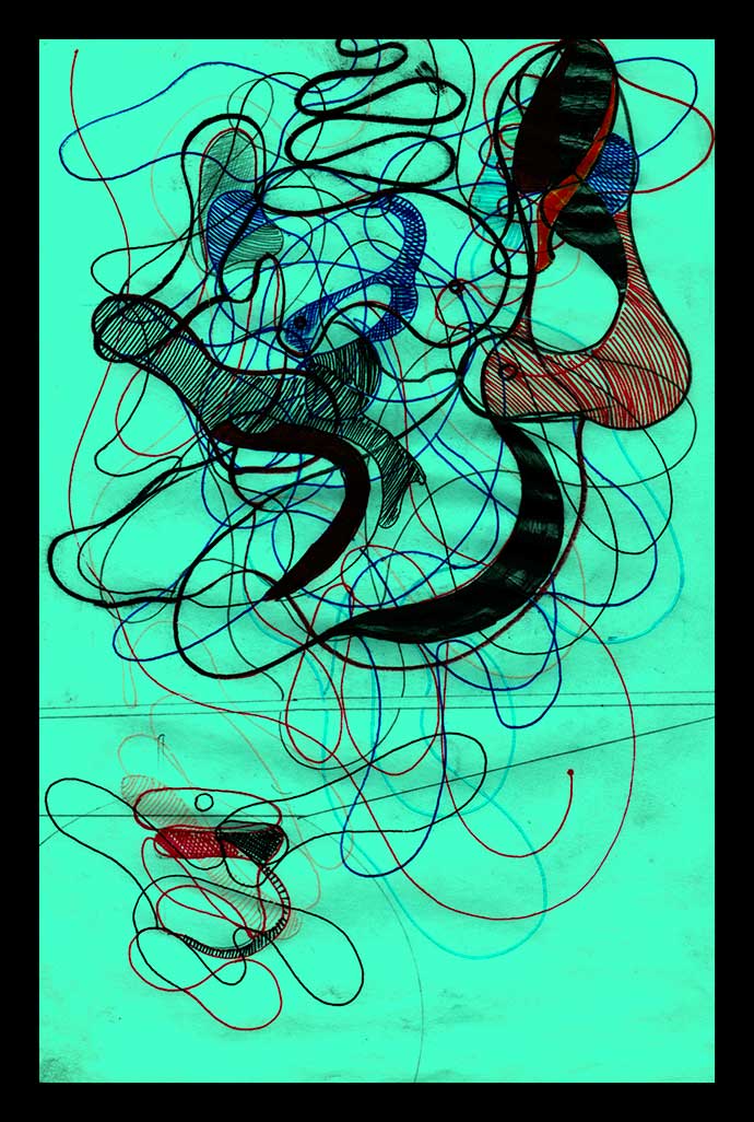 DSC, Pen on sketch paper. 6'x9'in 1998-2002