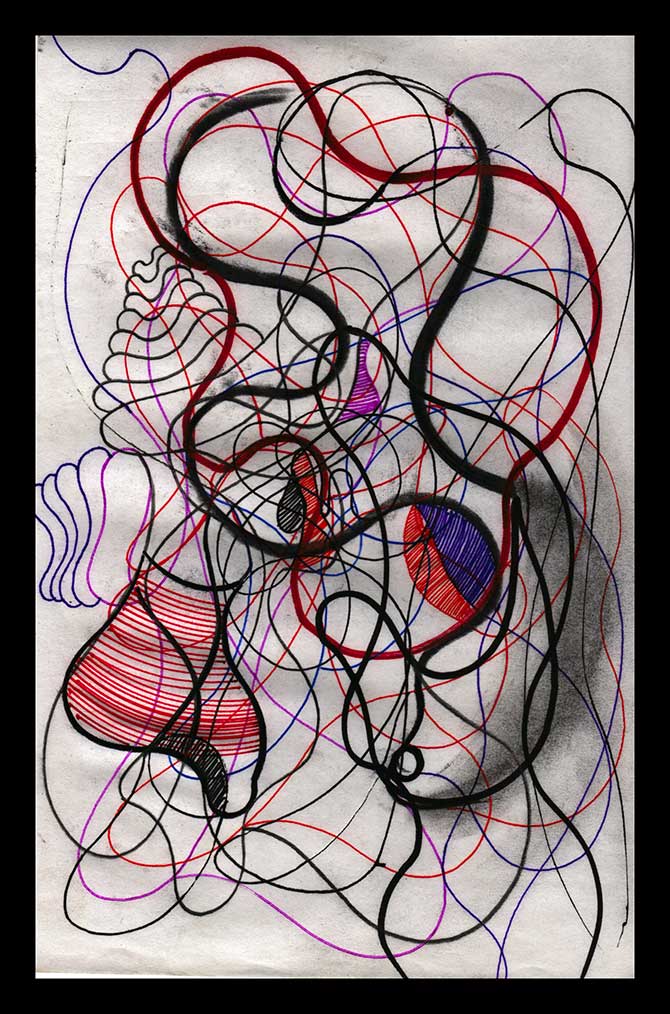 DSC, Pen on sketch paper. 6'x9'in 1998-2002