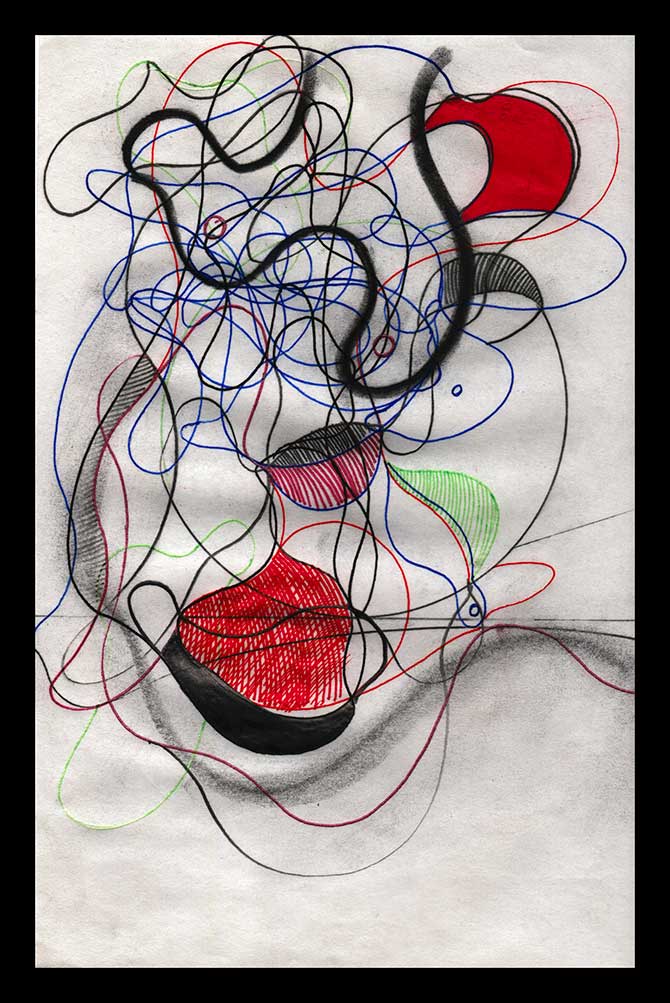 DSC, Pen on sketch paper. 6'x9'in 1998-2002