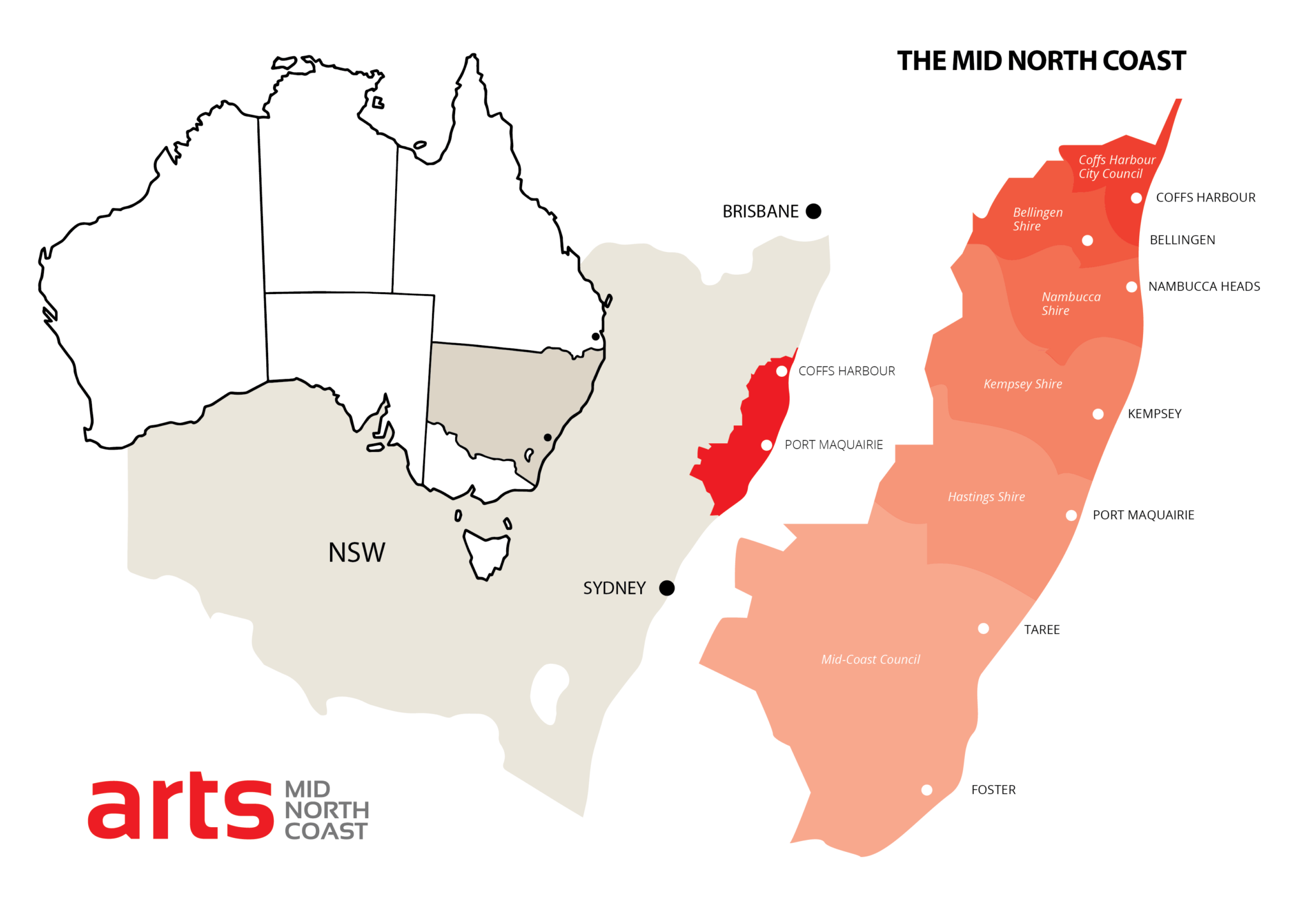 Mid North Coast Map Arts Mid North Coast Mid North Coast Map 