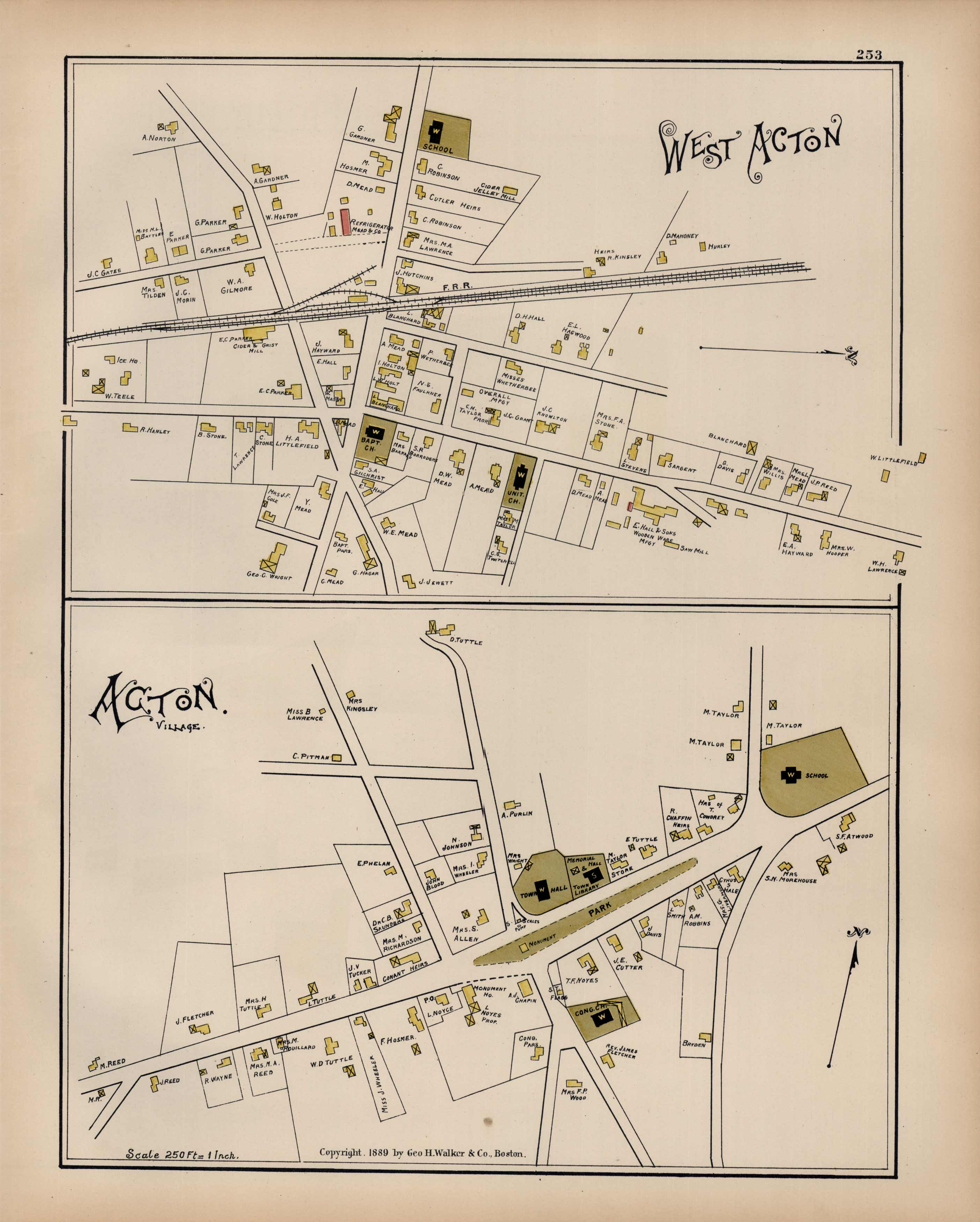West Acton And Village Art Source MASS 1889 ACTON2.