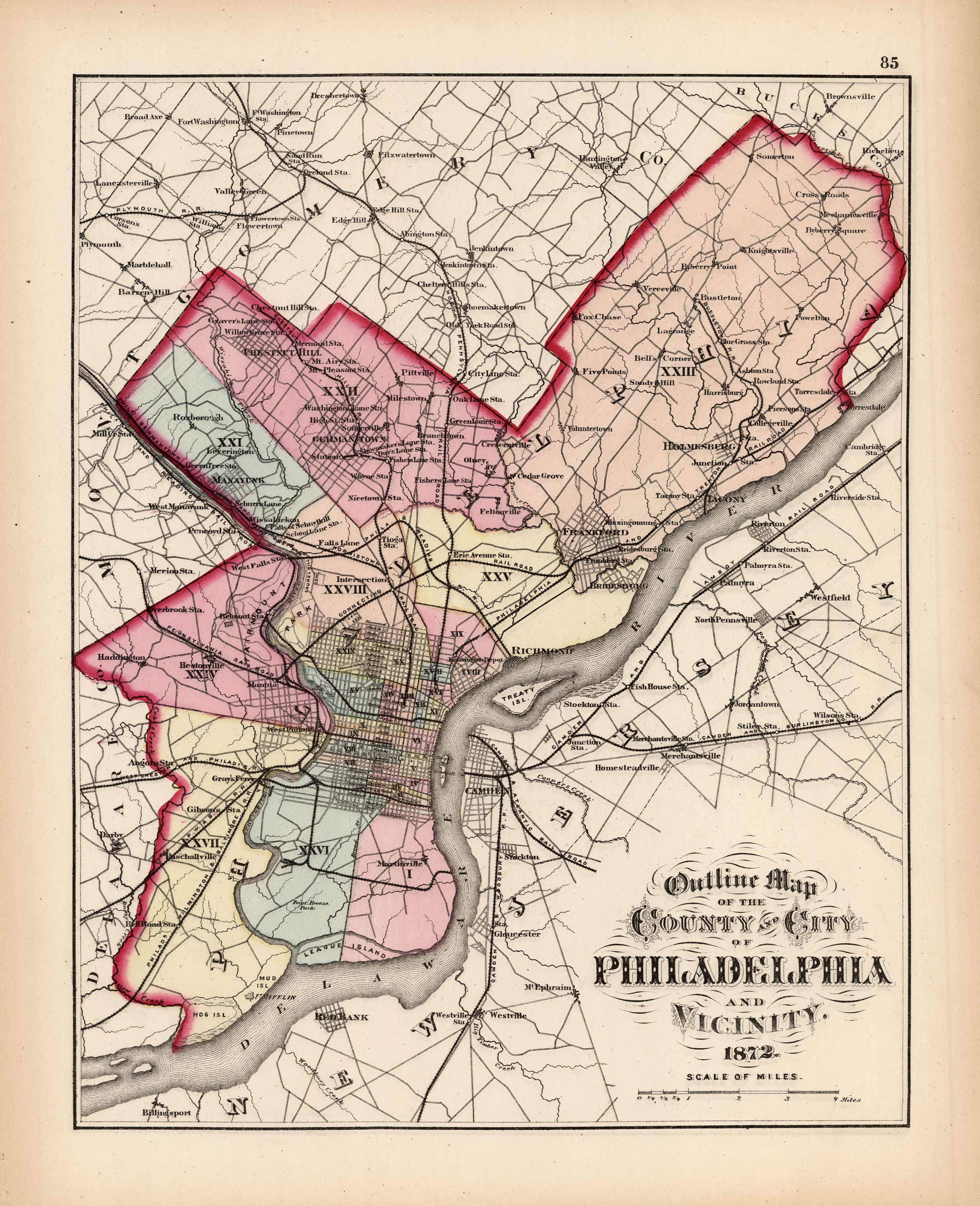 County Map The Highest And Lowest Income Areas In PENN 1872 PHIL 