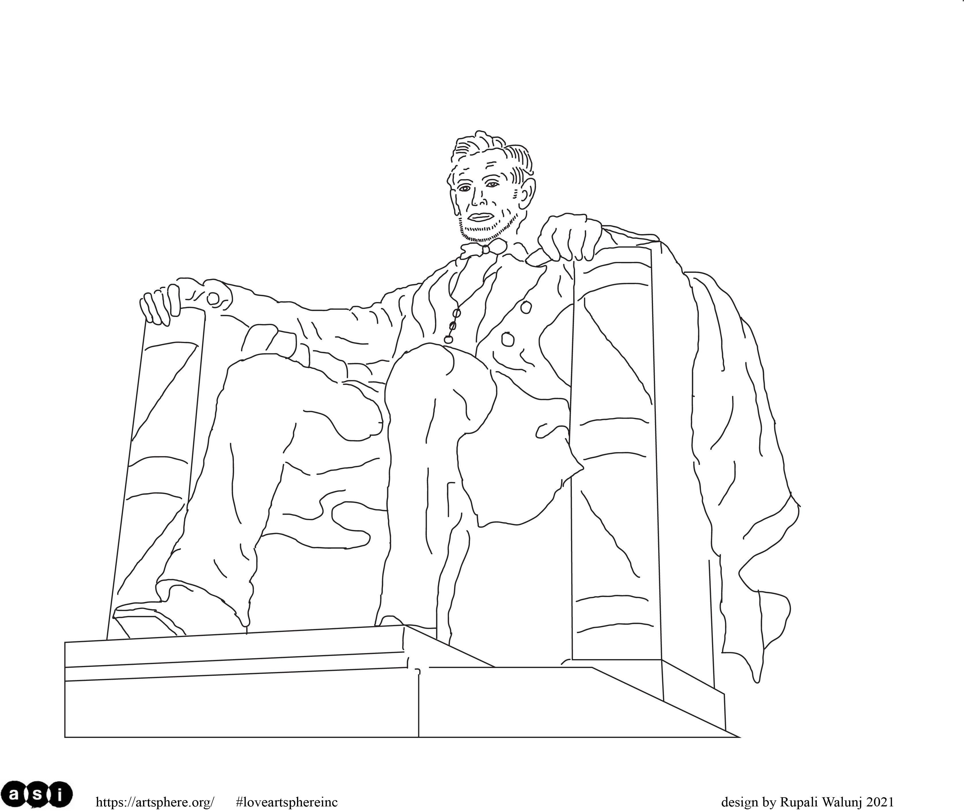 Printable lincoln memorial coloring page. National Freedom Day Handout Art Sphere Inc